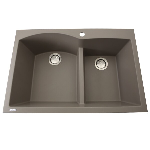 Nantucket Sinks 60/40 Double Bowl Dual-mount Granite Composite Truffle PR6040-TR - main